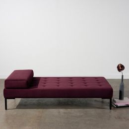 Giulia Daybed Sofa (Mulberry with Black Base) 