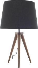 Triad Table Lamp (Black with Walnut Body) 