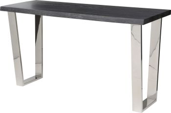 Versailles Console Table (Oxidized Grey Oak with Silver Legs) 