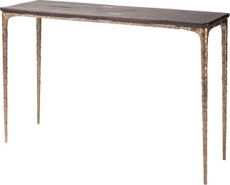 Kulu Console Table (Seared Oak with Bronze Legs) 