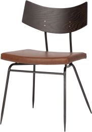 Soli Dining Chair (Dark - Caramel Leather with Black Frame) 