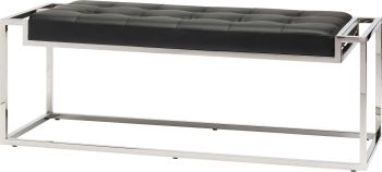 Step Occasional Bench (Short - Black with Silver Base) 