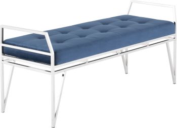 Solange Occasional Bench (Short - Peacock with Silver Base) 
