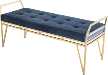 Solange Occasional Bench (Short - Peacock with Gold Base) 