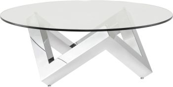 Como Coffee Table (Silver with Glass Top) 