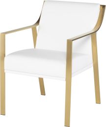 Valentine Dining Chair (White with Gold Frame) 