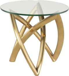 Martina Side Table (Gold with Glass Top) 