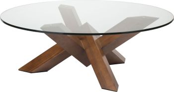 Costa Coffee Table (Walnut with Glass Top) 