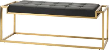 Step Occasional Bench (Short - Black with Gold Base) 