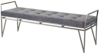 Solange Occasional Bench (Tarnished Silver with Silver Base) 