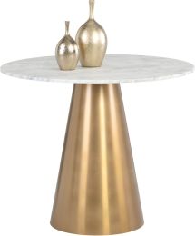 Damon Bistro Table (Marble with Gold Base) 