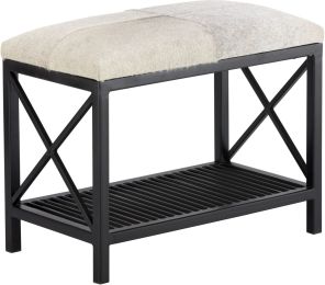 Bria Bench (Cowhide with Black Base) 