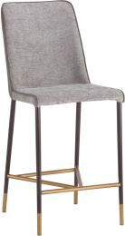 Klaus Counter Stool (Faux Leather & Fabric with Gunmetal Base) 
