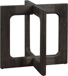 Cypher Dining Table Base (Wood & Dark Brown) 