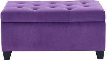 Sally Rectangular Storage Ottoman (Purple) 