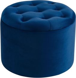 Talia Round Storage Ottoman (Blue) 