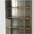 Pandora Display Cabinet (Brown Wood & Metal Glass Door)
