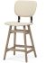 Cream Upholstered Seat Brown Wood Frame Stool