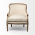 Elizabeth Accent Chair (Cream Fabric Seat Wooden Base Detailed Back)