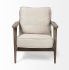 Olympus Accent Chair (Beige Fabric Wrapped Wooden Frame)