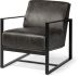 Stamford Accent Chair (Black Genuine Leather Wrapped Metal Frame)