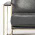 Watson Accent Chair (Black Leather Wrap Gold Metal Frame)
