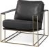 Watson Accent Chair (Black Leather Wrap Gold Metal Frame)