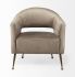 Giles Accent Chair (Taupe Velvet with Gold Metal Base)