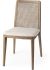 Set of 2 - Light Brown Wood with Cream Fabric Seat