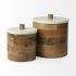 Sandook Jars, Jugs & Urns (Small - Brown Round Wooden Storage Box)