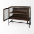 Arelius Accent Cabinet (Medium Brown Wood with Black Metal Base)