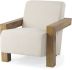 Sovereign Accent Chair (Cream Fabric Seat & Wood Frame)