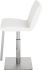 Lewis Adjustable Height Stool (Leatherette - White with Silver Base)