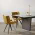 Aiden Dining Table (Medium - Glass with Graphite Legs)