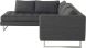 Janis Sectional Sofa (Left - Dark Grey Tweed with Silver Legs)