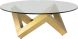 Como Coffee Table (Gold with Glass Top)