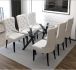 Stark & Rizzo 7 Piece Dining Set (Black Table & White Faux Leather Chair)