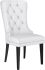 Stark & Rizzo 7 Piece Dining Set (Black Table & White Faux Leather Chair)