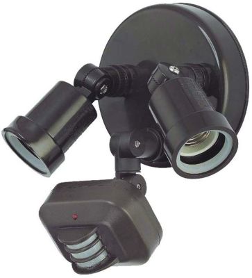 Motion Activated Floodlights Collection 2-Light Outdoor Architectural Bronze Light Fixture