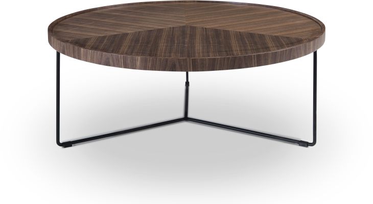 Abby Coffee Table (Walnut Top and Black Iron Base)