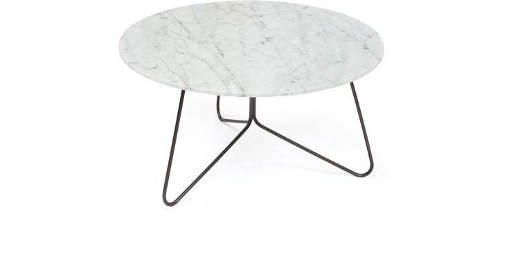 Tracy Coffee Table (30 Inch - Carrara White Marble Top)