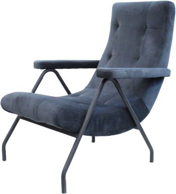 Throwback Lounge Chair (Dark Grey Velvet)