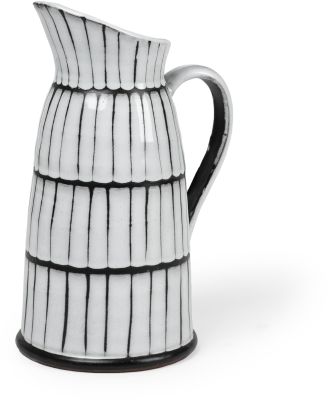 Lome Jars, Jugs & Urns (Large - White & Black Patterned Ceramic Water Pitcher)