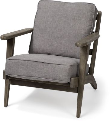 Olympus Accent Chair (Flint Grey Fabric Covered Wooden Frame)