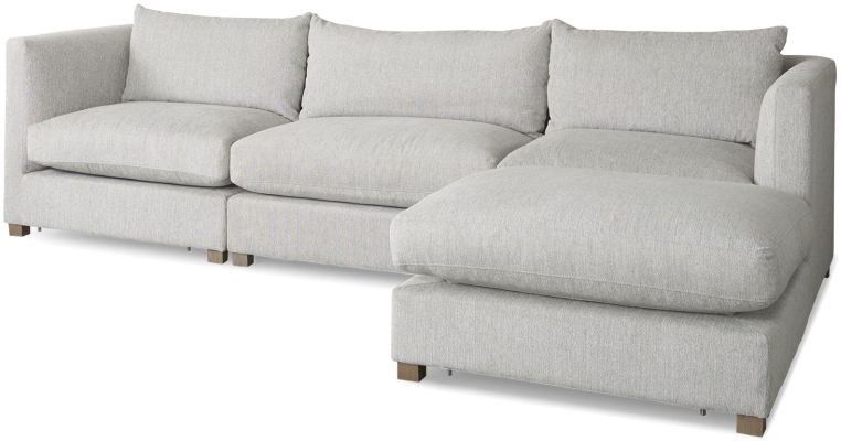 Valence Modular Sofa (4 Piece Set with Ottoman - Light Grey)