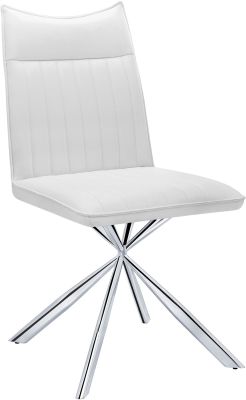 Alloa Dining Chair (Set of 2 - White & Chrome Legs)
