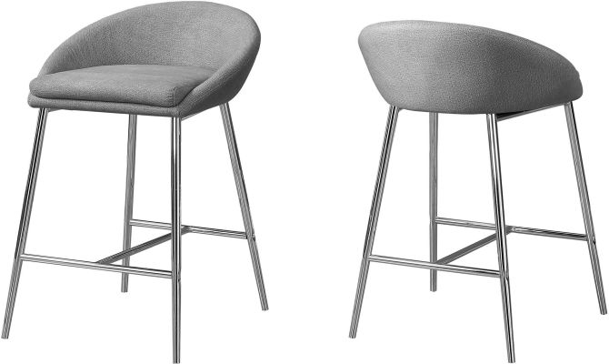 Spec Designs By Monarch Specialties, Counter Height Bar Stools Set Of 2 Grey