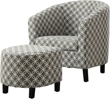 Pristina Accent Chair (2 Piece Set - Grey Circular)