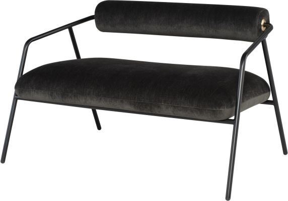 Cyrus Double Seat Sofa (Pewter with Black Frame)
