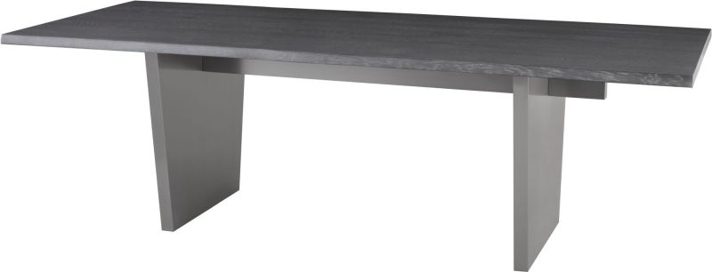 Aiden Dining Table (Medium - Oxidized Grey Oak with Graphite Legs)